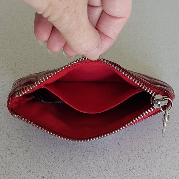 Brighton Red Patent Leather Small Zip Coin Purse - Picture 8 of 16